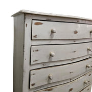 Vintage French Provincial Distressed White 5-Drawer Chest