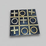Bespoke Retro Style Black and Gold Decorative Tic-Tac-Toe Coffee Table Game