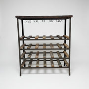 Industrial Rustic Reclaimed Wood Wine Rack & Bar Console