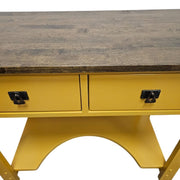 Sun-Kissed Industrial Entryway Console/Desk with Natural Wood Top