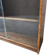 Vintage Glass-Front Sliding Door Bookcase