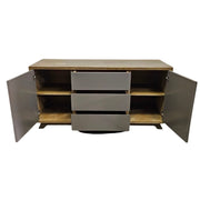 Sleek Two-Tone Sideboard with Triple Drawers and Cabinets