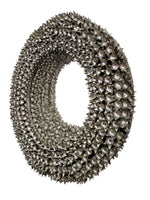 THE One Bella Donna Handmade Polished Nickel Floral Round Wall Mirror