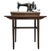 Antique Jones Hand-Crank Sewing Machine with Wooden Table