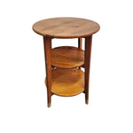 Warm Honey Timber Three-Tier Round Side Table