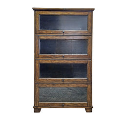 Classic 4-Tier Barrister Bookcase with Glass Flip Doors