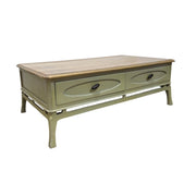 Two-Tone Farmhouse Coffee Table with Storage Drawers