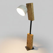 Rugged Industrial Reclaimed Railway Sleeper Wood Standing Task Lamp