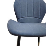 Patrol Blue Velvet Channel Tufted Accent Dining Chair