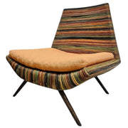 Multi Colour Rattan Low Slung Outdoor Accent Chair