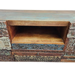 Heritage Reclaimed Wood Intricately Carved Patchwork TV Console