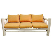 Coastal White Washed Solid Wood Outdoor Lounge Set with Ochre Cushions