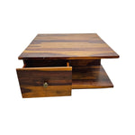 Handcrafted Sheesham Wood Coffee Table with Storage
