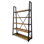 Industrial Mango Wood & Iron 5-Tier Shelving Unit