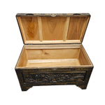 Stately Chinese Hand Carved Camphor Wood Storage Trunk