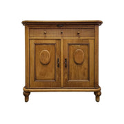 Antique-Inspired Oak Storage Cabinet with Reeded Accents