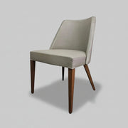 Mid-Century Modern Upholstered Dining Chair with Tapered Wooden Legs