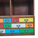 Eclectic Multi-Colored 12-Drawer Artist Cabinet