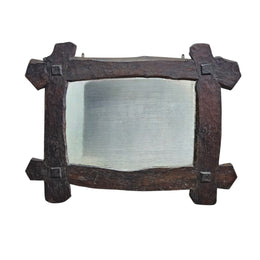 Artisan Hand-Carved Dark Statement Mirror