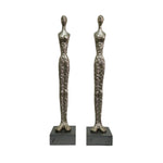 Polished Cast Iron Elongated Human Figurine Table Sculpture