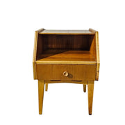Mid-Century Modern Blonde Oak Bedside Table