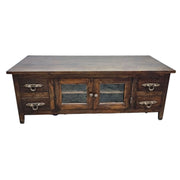 Elegant Marina Homes Wooden Media Console with Glass Doors