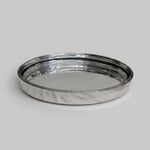 Contemporary Silver Metal Round Mirrored Vanity Tray