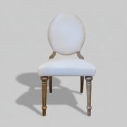 Charming French Provincial Upholstered Oval Back Dining Chair