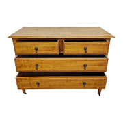 Timeless Honey-Toned Tiger Maple Chest of Drawers