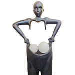 Avant-Garde Figurative Black Composite Sculptural Floor Lamp