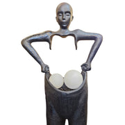 Avant-Garde Figurative Black Composite Sculptural Floor Lamp