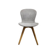 Bo Concept Mid-Century Style Grey Fabric Dining Chair with Wooden Base