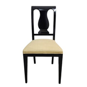 Classic Onyx Vase-Back Dining Chair with Sand Upholstery