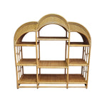 Bohemian Rattan and Woven Cane Triple Arch Large Display Shelf