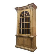 Stately Neoclassical Arched Pine Display Cabinet