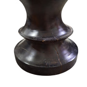 Sculptural Dark Wood Accent Stool