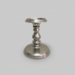 Turned Pewter Style Silver Metal Petite Candlestick