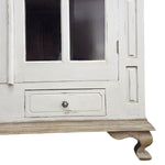 Rustic French Provincial White Display Cabinet