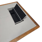 Al Huzaifa Arthur Modern Style Walnut Executive Desk with Grey Leather Top