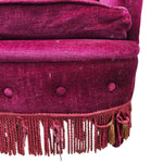 Napoleon III Style Tufted Plum Velvet Toad Armchair