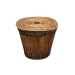 Rustic Style Large Rattan and Split Bamboo Storage Basket with Lid