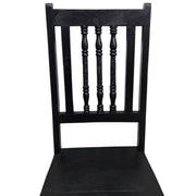 Stately Indian Style Carved Black Wood Dining Chair