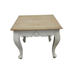 Provincial Scalloped Side Table with Natural Oak Top