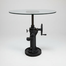 Marina Home Industrial Cast Iron & Glass Bistro Table