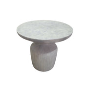 West Elm Fluted Cement Indoor/Outdoor Side Table