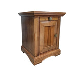 Classic Wood Panelled Single Door Bedside Table