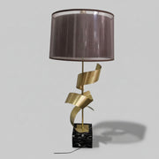 Contemporary Postmodern Sculptural Brass Ribbon Table Lamp