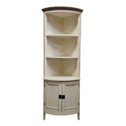 Provincial Charm Two-Tone Curved Corner Cabinet