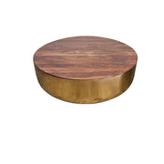 Contemporary Brass Drum Round Coffee Table