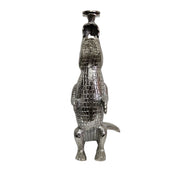 Eccentric Retro Silver Crocodile Metal Candle Holder